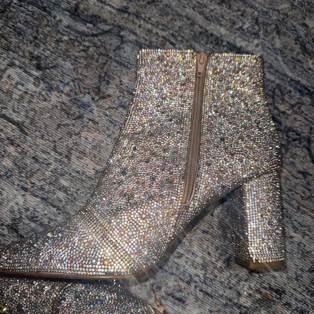 Betsey Johnson Glittering Silver Ankle Booties